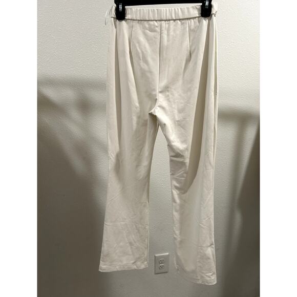 Amanda Uprichard Womens Revolve Lorna Cream Faux Leather Pants Sz Small Elastic - Picture 3 of 7